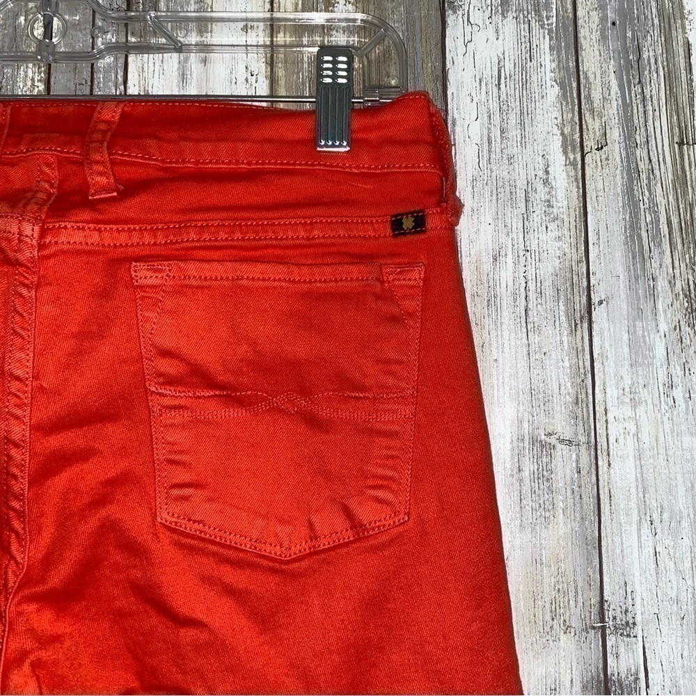 Lucky Brand Charlie Skinny Jeans Hot Coral Stretch Denim Size 4 27 - Picture 3 of 6